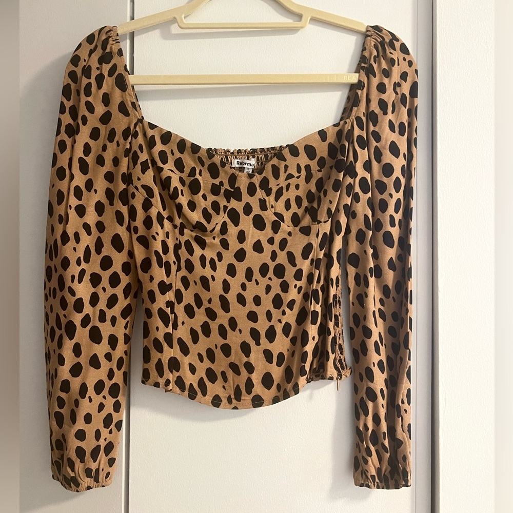 Reformation Leopard Top, Size 2, worn only once